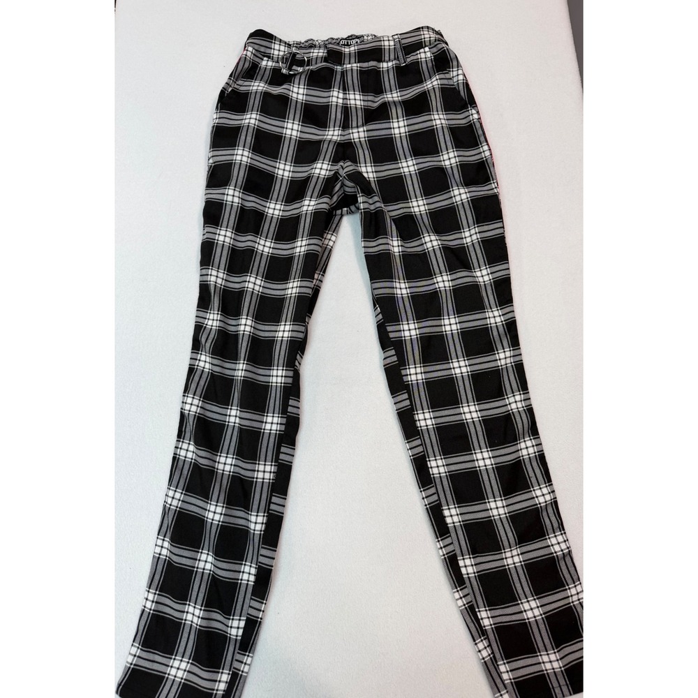 Hot Topic Black White Plaid Grommet Side Stripe Pants Punk Goth Small 18521136